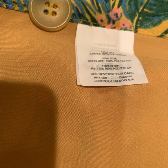 NWT Madewell 💯% Silk Yellow & Blue Floral Midi Skirt Side Slits with Buttons 10 - Picture 6 of 6